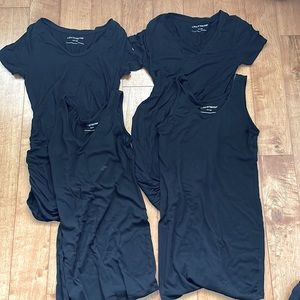 Pea in Pod Size Small Maternity black tshirts (2) and blakc tank tops (2)